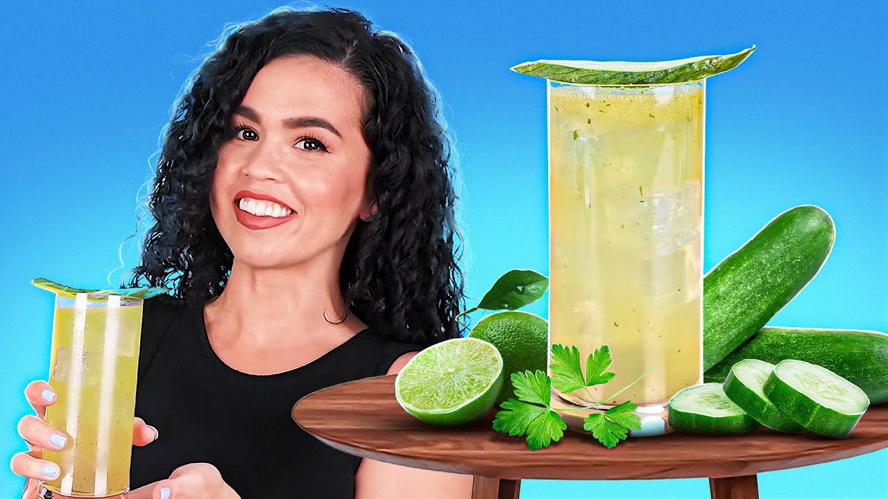 Easy Gin Cocktail! Cucumber Cilantro Infused Drink