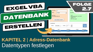 Excel VBA Datenbank erstellen #2.7 Datentypen in Excel VBA festlegen