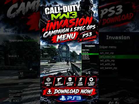 🔥 COD Modern Warfare 3 Invasion Campaign & Spec Ops Menu! 💀 PS3 + Download ⚡