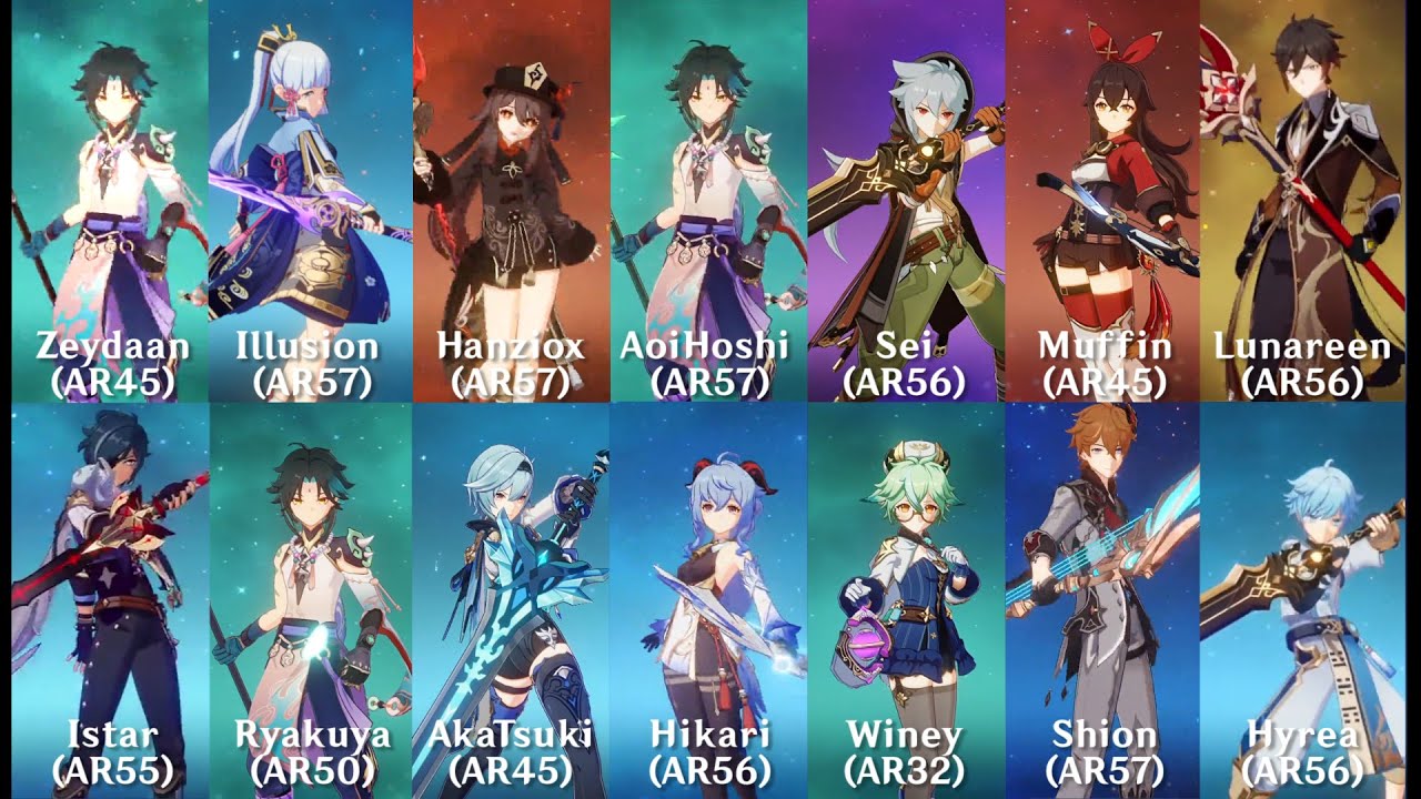 [JP VA ver.] Genshin Characters Me & My Friends Have [14 Players] - YouTube
