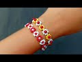 Very Cute Daisy Flower Bracelet//Beaded Bracelet Making// Useful & Easy