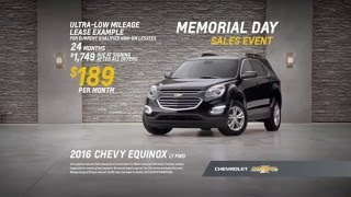 Chevrolet  -  Memorial Day Sales Event Great Deals On Select Crossover SUVs