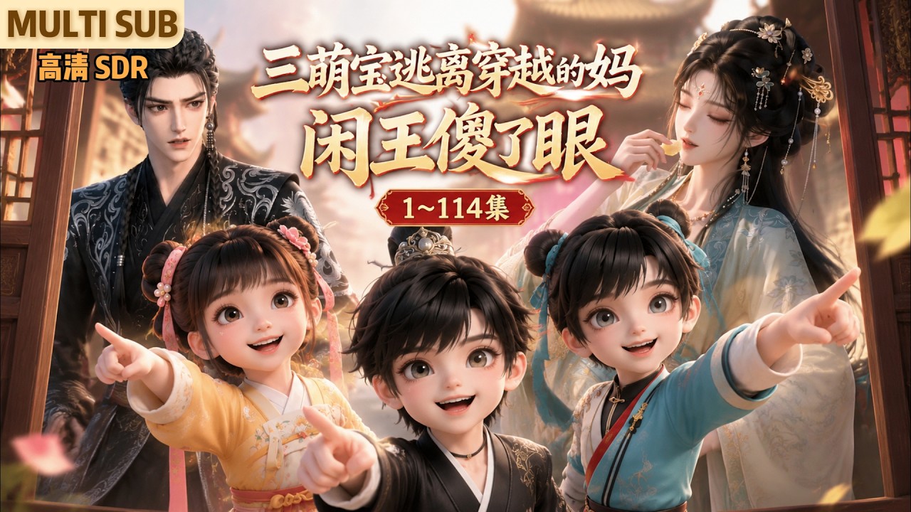 MULTI SUB《三萌宝逃离穿越的妈，闲王傻了眼》1~114集🌸三个萌宝偷溜出家门找爹，计划找一个有钱，有颜，有权的爹 爹不知，娘不管，闯京城，打边关。后一统天下。 #动漫 #漫剧 #小九追书吖
