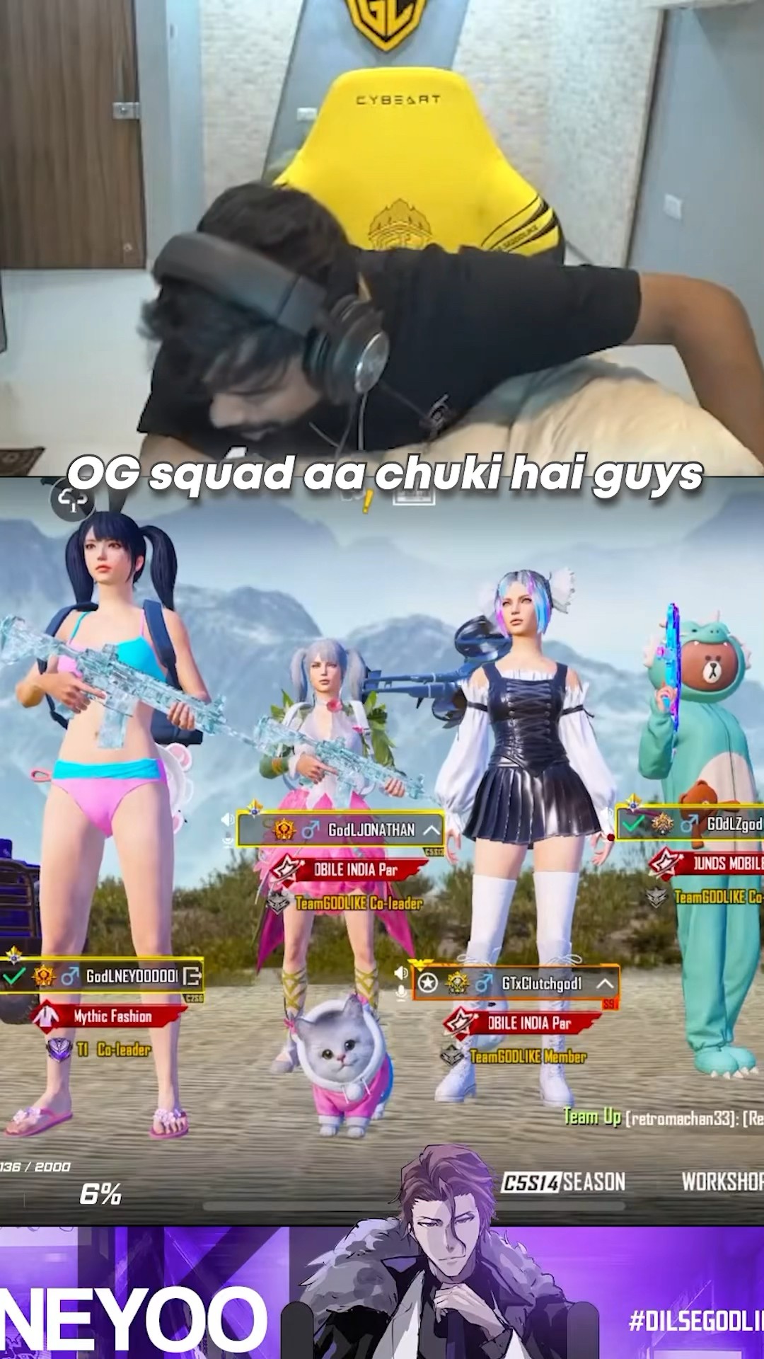 OG SQUAD @JONATHANGAMINGYT @clutchgod960 @ZGODGAMING #bgmi #godlike #neyoogaming