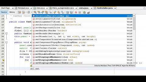 Video matriz generica 1 (Java Swing)