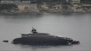 [4k] WATERSLIDE on a SKYSCRAPER and superyacht A in Monte Carlo during Top Marques Monaco 2017