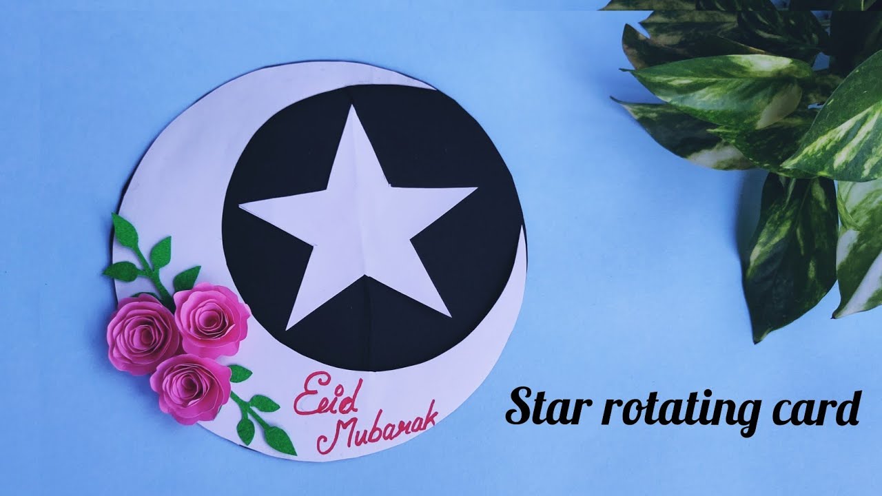 How to make Eid Mubarak 🌟 rotating card | handmade Eid Mubarak card