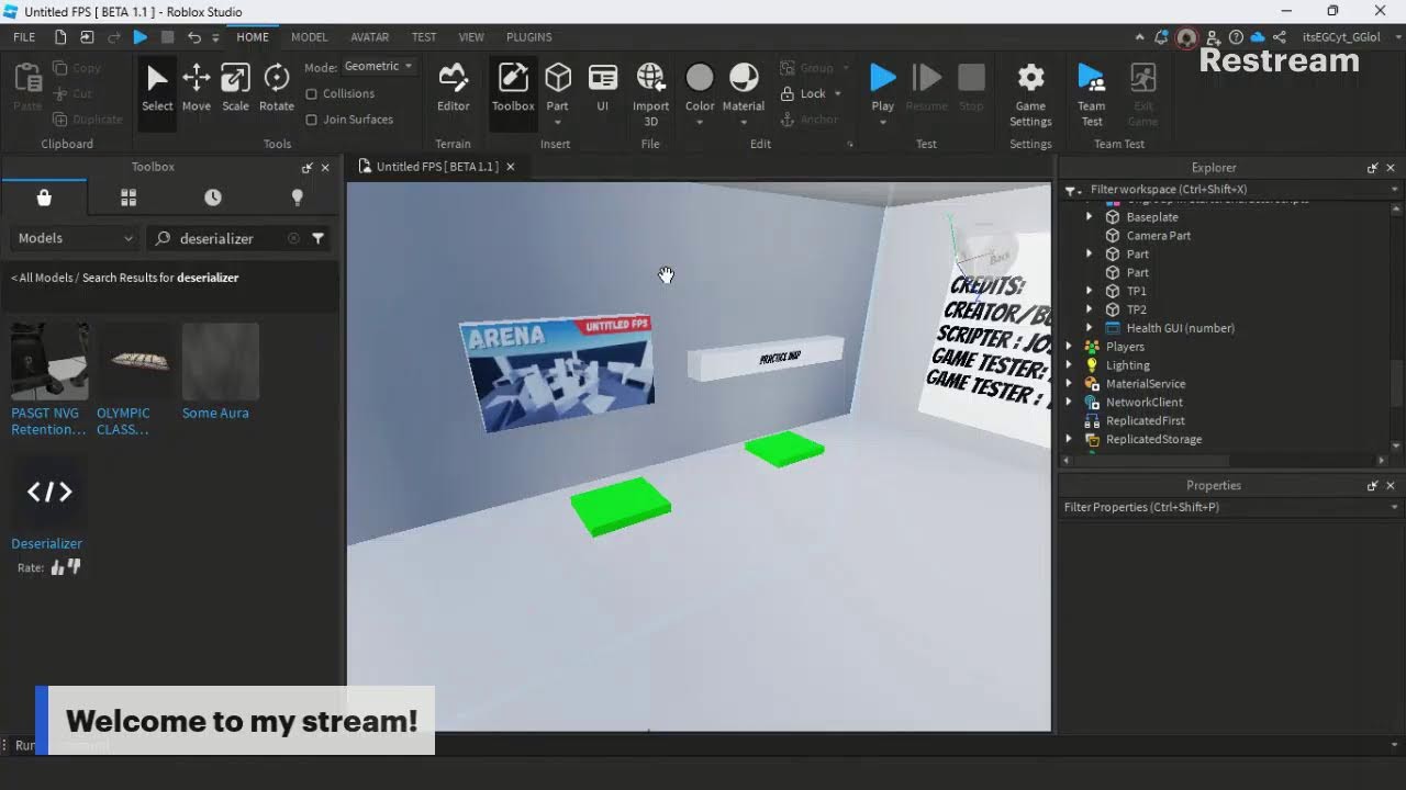 Creating a Roblox FPS game - Creating a main menu | Roblox live stream ...