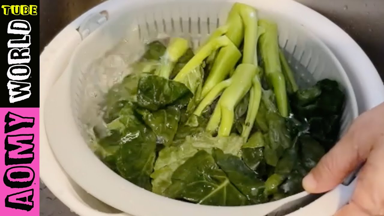 Cooking Tips How To Wash & Clean Your "CHINESE KALE" in Cantonese (芥蘭