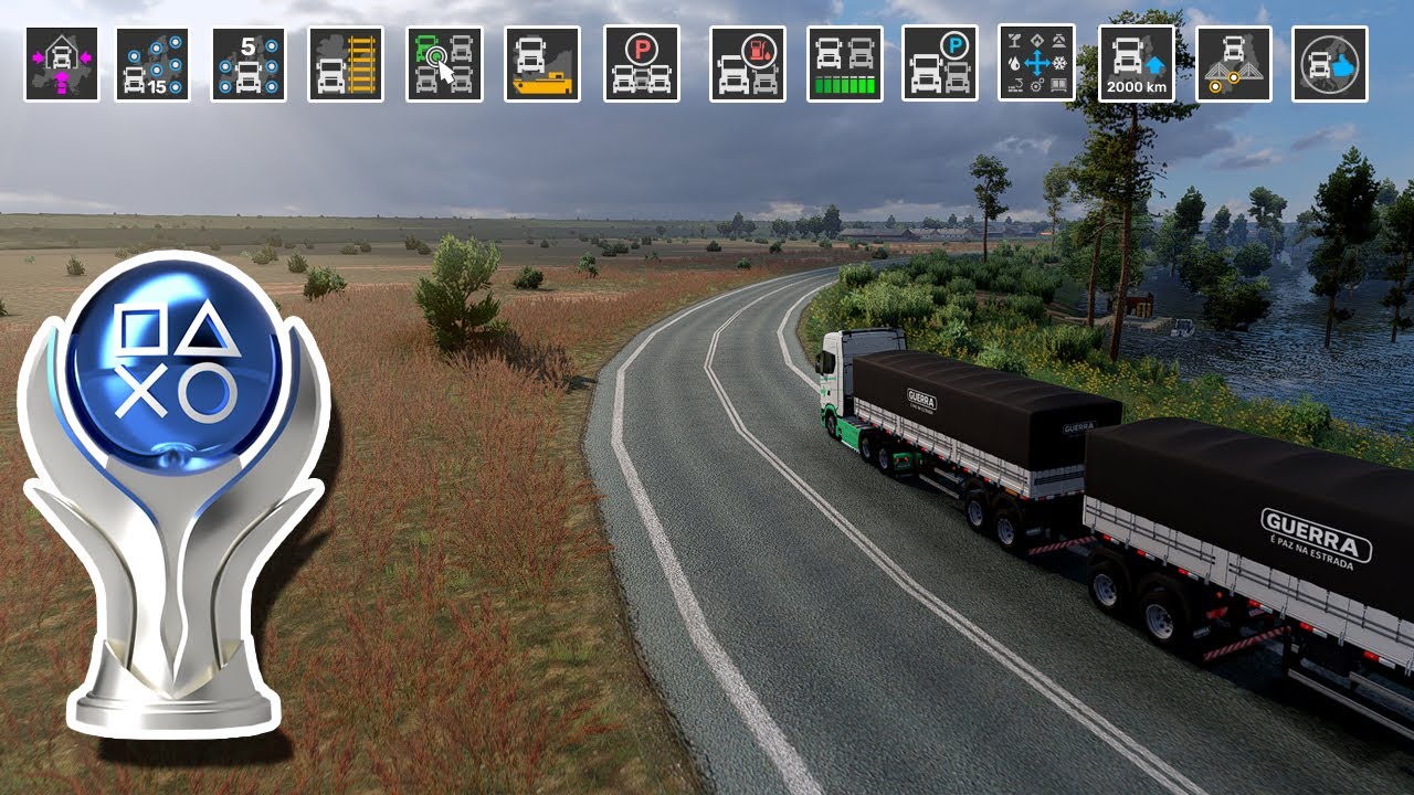Coletando troféus no Euro Truck Simulator 2 Sem trapaça