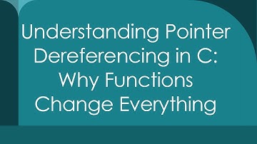 Understanding Pointer Dereferencing in C: Why Functions Change Everything