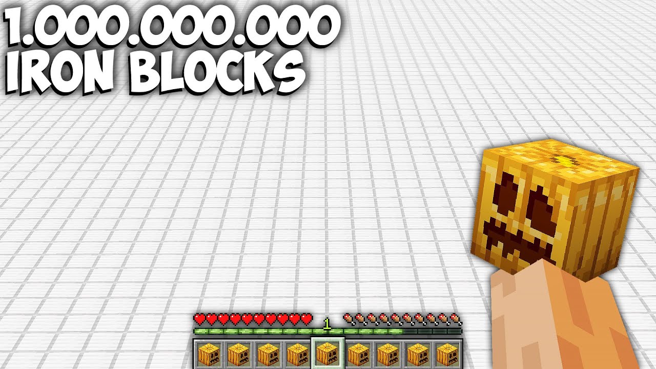 What if Activate a MILLION IRON BLOCKS in Minecraft ??? Iron Golem Endless World !!!