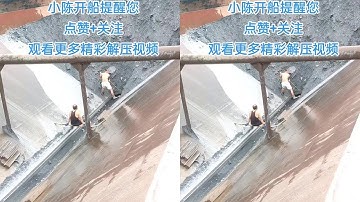 Amazing Work - White Sand Unloading Barge, Skilled Workers Working #ship #sand #adventure