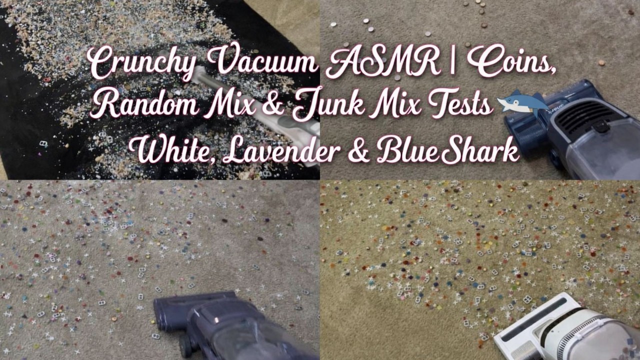 Crunchy Vacuum ASMR | Coins, Random Mix & Junk Mix Tests 🦈 White, Lavender & Blue Shark