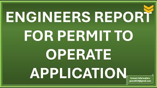 Engineers Report for Permit to Operate APSI Application