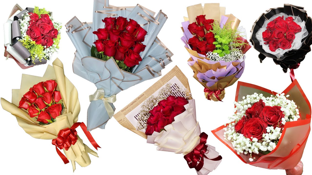 Top 10 flower wrapping How to wrap a bouquet of flowers Easy Way Flowers Wrapping YouTube