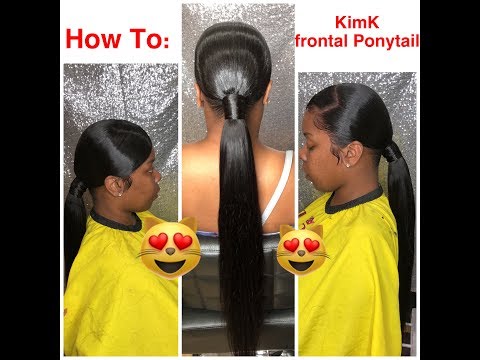 how-to-:-kimk-frontal-ponytail|-low-ponytail|-ghostbond|-easy|