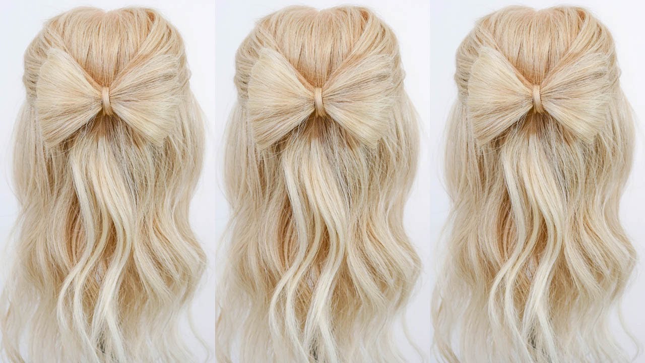 Loose Curls Hair Bow Half-up Tutorial: Step-by-Step Elegance ౨ৎ Hairstyle 