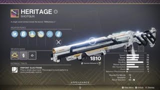 Destiny 2 Crafting Personal God Roll Heritage