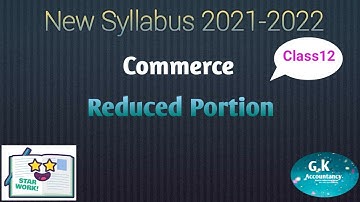 12th Commerce Reduced syllabus(2021-2022)