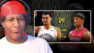 JIMMY TRIPLE DOUBLE VS WEMBYGOD! Lvgit Reacts SPURS at HEAT | FULL GAME HIGHLIGHTS February 7, 2024