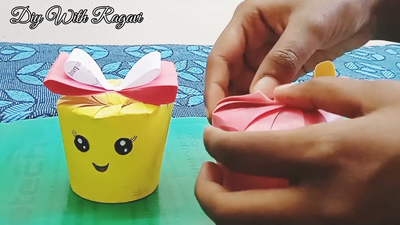 DIY Gift box 🎁 | Paper cup gift box craft | paper cup reuse #craft # ...