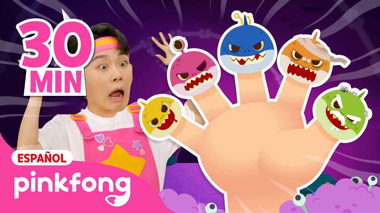 [TOP 5 🎃] Familia Dedo de Tiburones Zombis + Las Ruedas del Bus Monstruo | Pinkfong en español