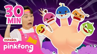 [TOP 5 🎃] Familia Dedo de Tiburones Zombis   Las Ruedas del Bus Monstruo | Pinkfong en español