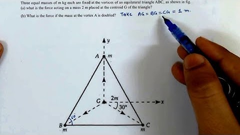Gravitation | class 11 |Three equal masses of m kg each are fixed | sprinter institute | Neet | Jee