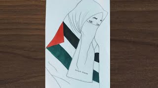 Draw for Palestine || Save Palestine drawing with pencil - #PalestineDrawing - رسم فلسطین