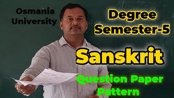 OU Sanskrit Question Paper Pattern Sem5