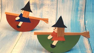 How to make a paper witch | Halloween Crafts for Kids | Easy and simple playing witch toy for kids