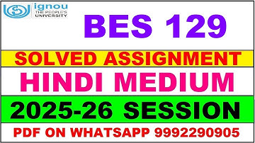 BES 129 solved assignment 2025-26 in Hindi || bes 129 solved assignment 2026 || bes129 2025-26