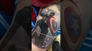 Some progress on this Marvel full leg  #tattoo #tattooartist  #marveltattoo #captainamerica  #inkme