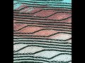 Цветной узор спицами "Перья" из укороченных рядов