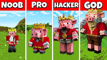 Minecraft TECHNOBLADE Statue House Build Challenge - NOOB vs PRO vs HACKER vs GOD / Animation