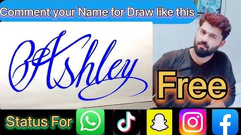 Ashley Name Signature Calligraphy Status | How to Cursive write with cut Marker #ashley @ ashley