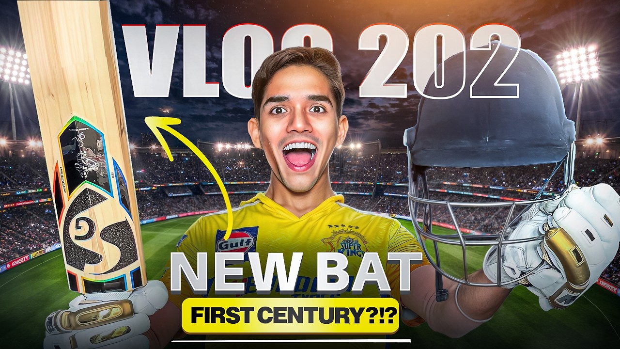 FIRST CENTURY with my NEW Bat?😍| Cricket Cardio Vlogs
