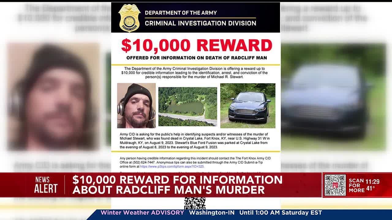Army offering $10k reward for information on 2023 Radcliff murder case