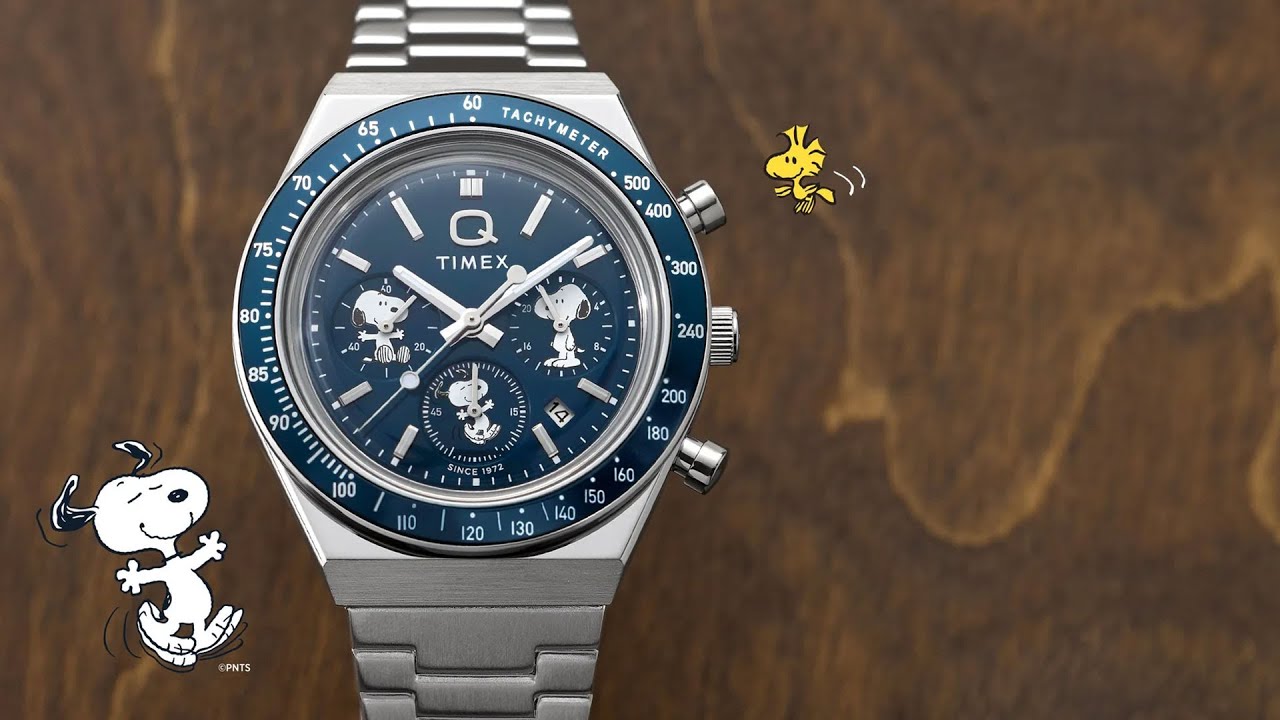 Relógio Q Timex x Peanuts TW2Y45300 Azul 41mm Quartzo - Relojoaria