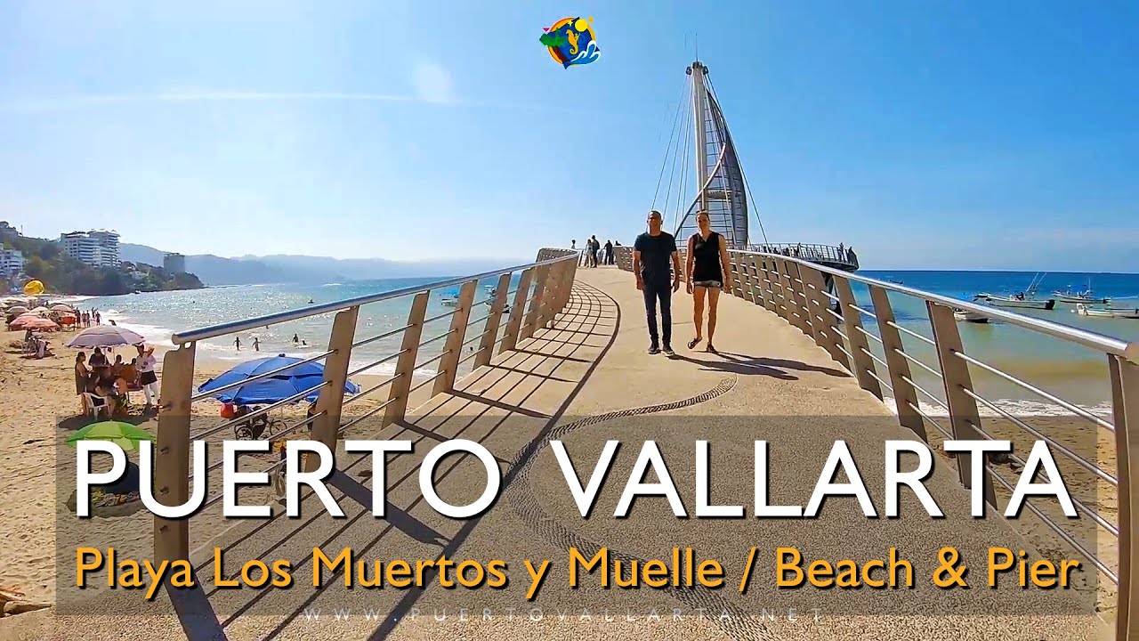 Caminando por Playa Los Muertos al Muelle / Walking to the Los Muertos Pier, Puerto Vallarta Mexico