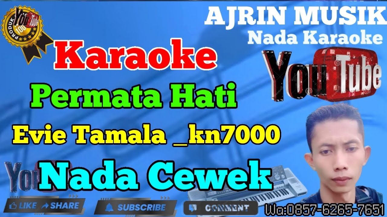 Permata Hati - Evie Tamala [Karaoke] Kn7000 - Nada Wanita | Ajrin Musik
