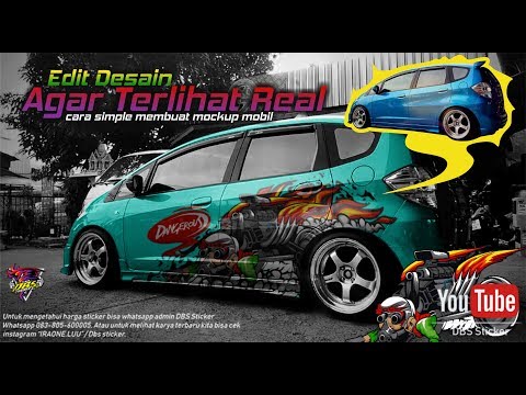 Video Cara simple membuat Mockup mobil. desain sticker honda... - youtube