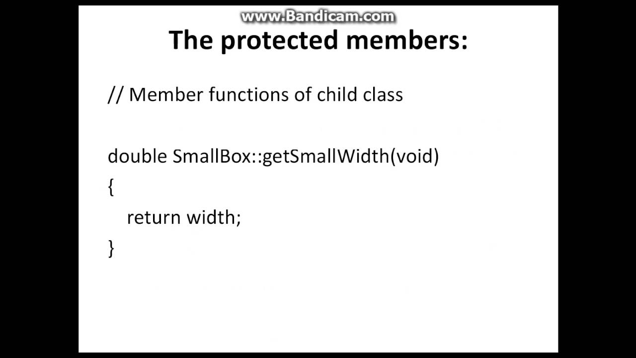 c++ Tutorial- class Access Modifiers protected Members In C++ - YouTube