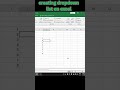 creating dropdown list on excel