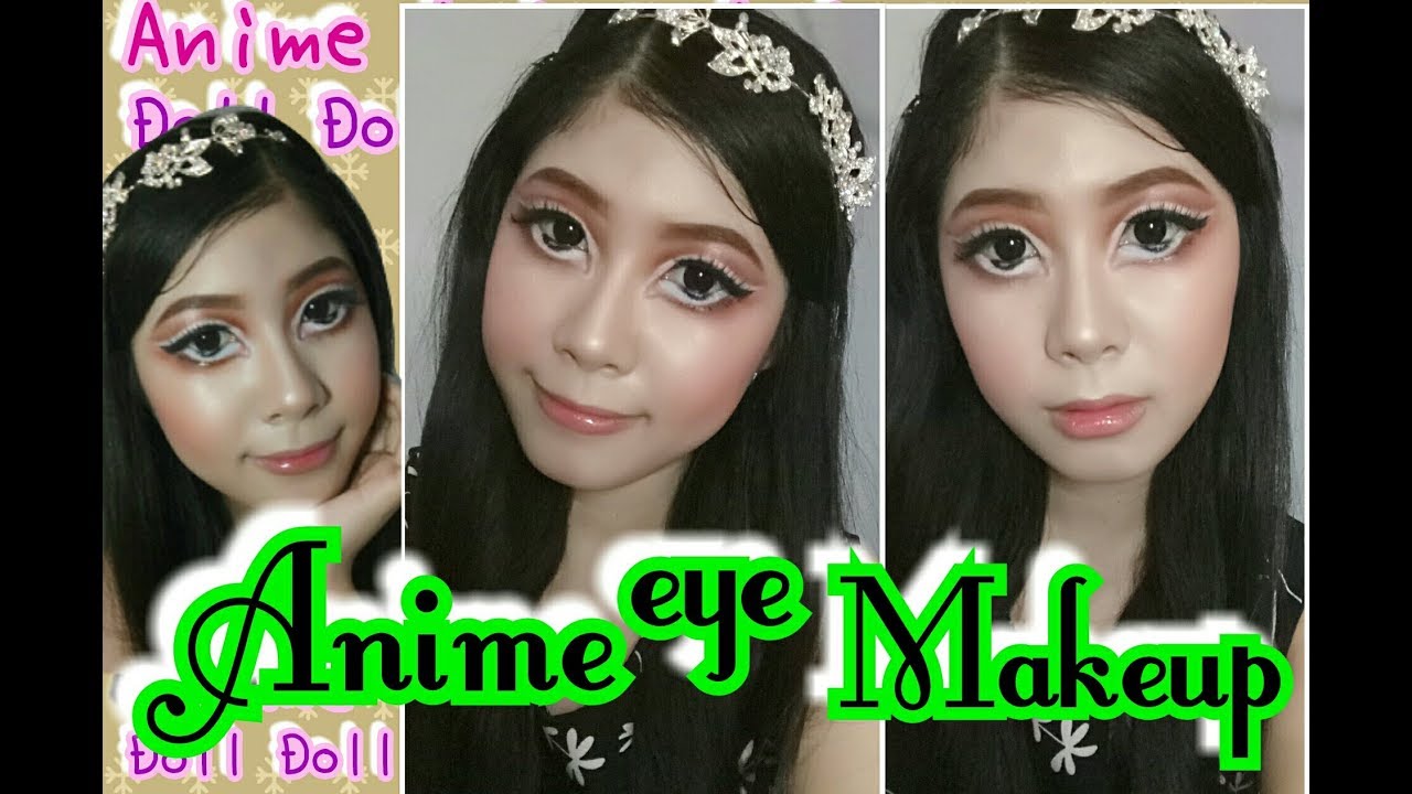 Anime eye makeup Doll eye makeup Anime Transformation YouTube