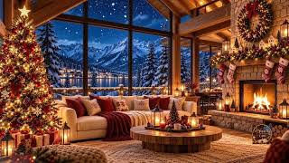 Peaceful Christmas Music 🎄 Relaxing Christmas Ambience | Warm Fireplace & Soft Snowfall ❄️ screenshot 1