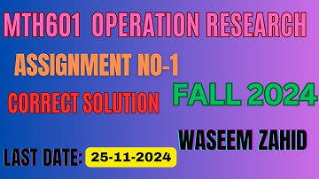 MTH601 assignment no 1 solution fall 2024  waseem zahid| assignment no1 mth601 fall 2024|Math Mentor