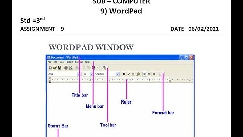 Std 3rd, Computer - Lesson no 9 WordPad