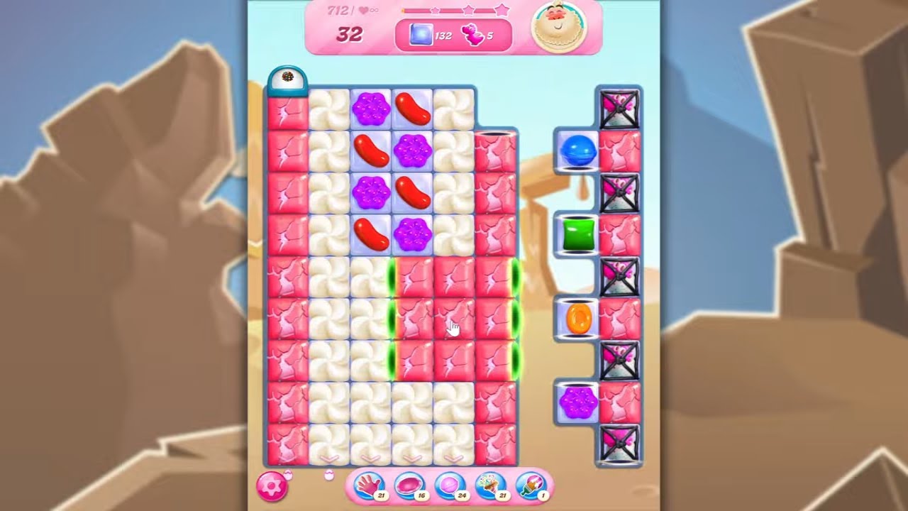 Candy Crush Saga LEVEL 712 NO BOOSTERS (new version)🐟☑️ - YouTube